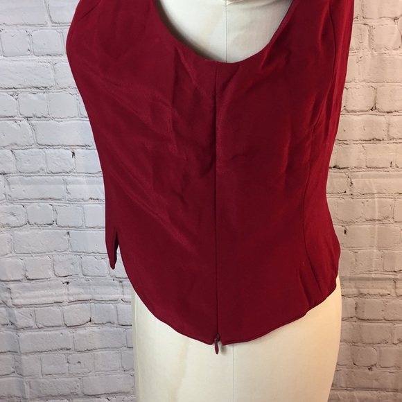 Albert Nipon Red Sleeveless Top Size 10 - Picture 3 of 6